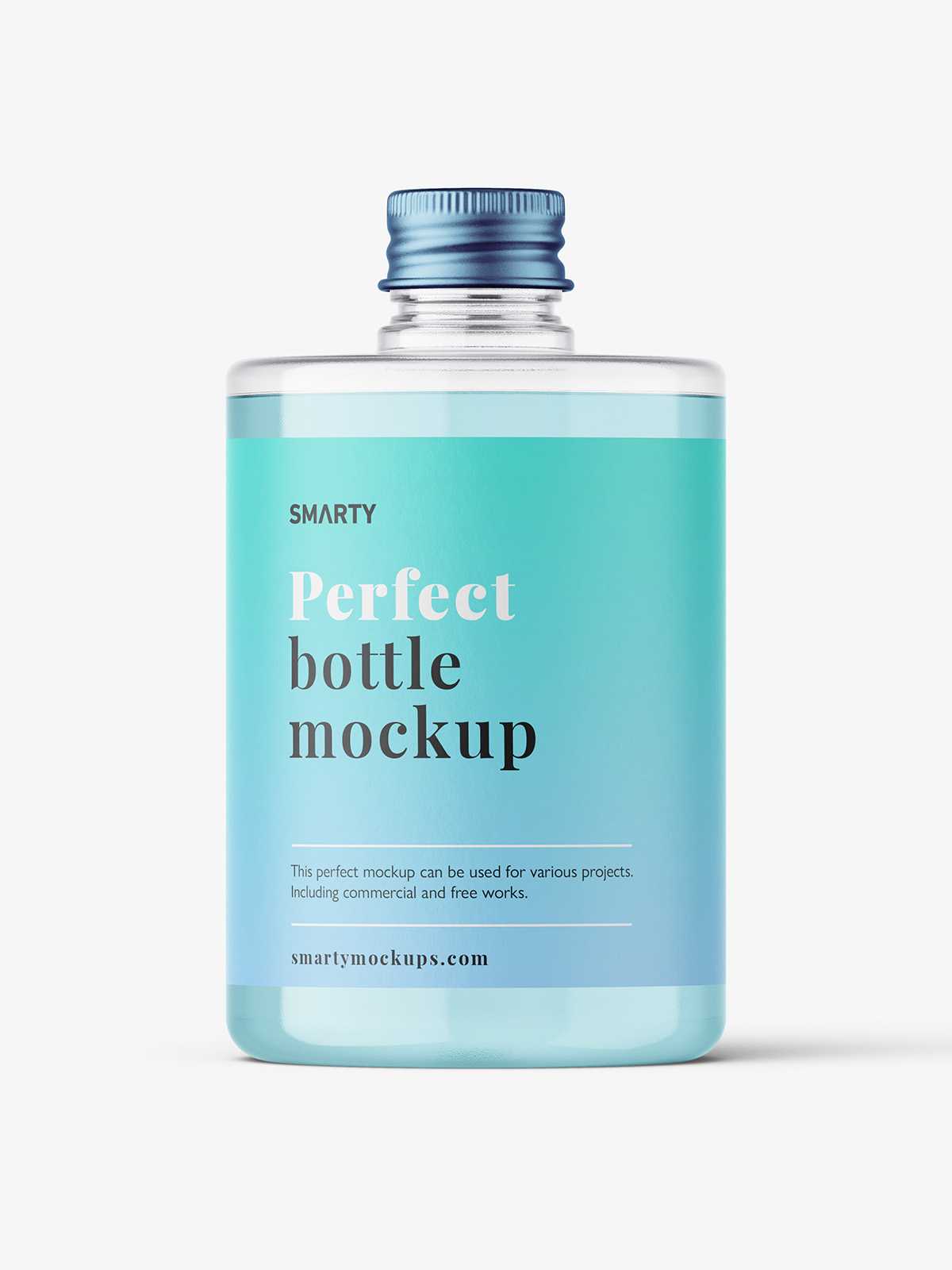 Clear screw cap bottle mockup
