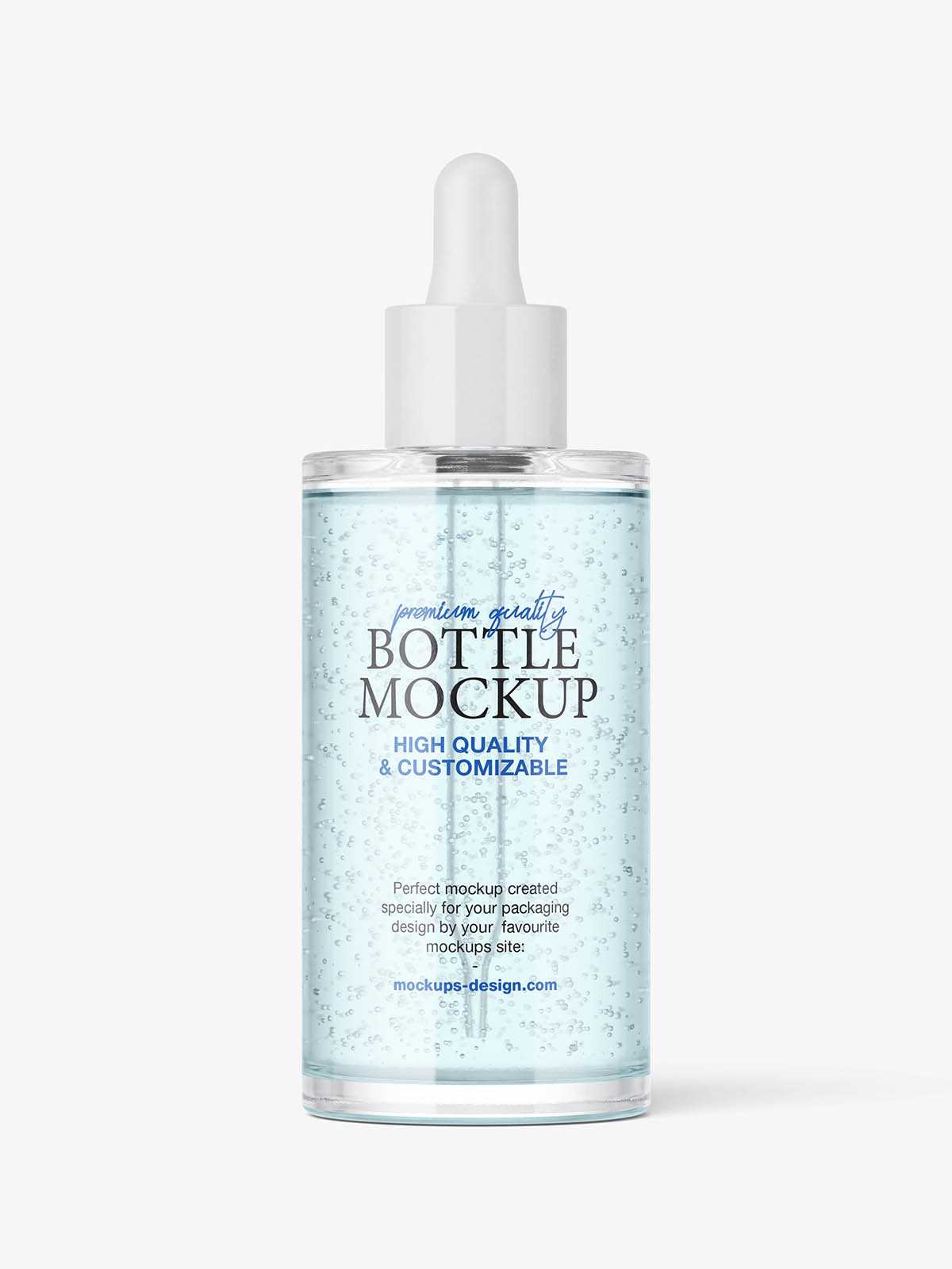 Clear serum dropper bottle mockup
