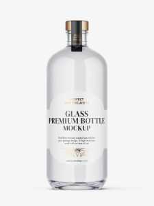 Clear spirit bottle mockup