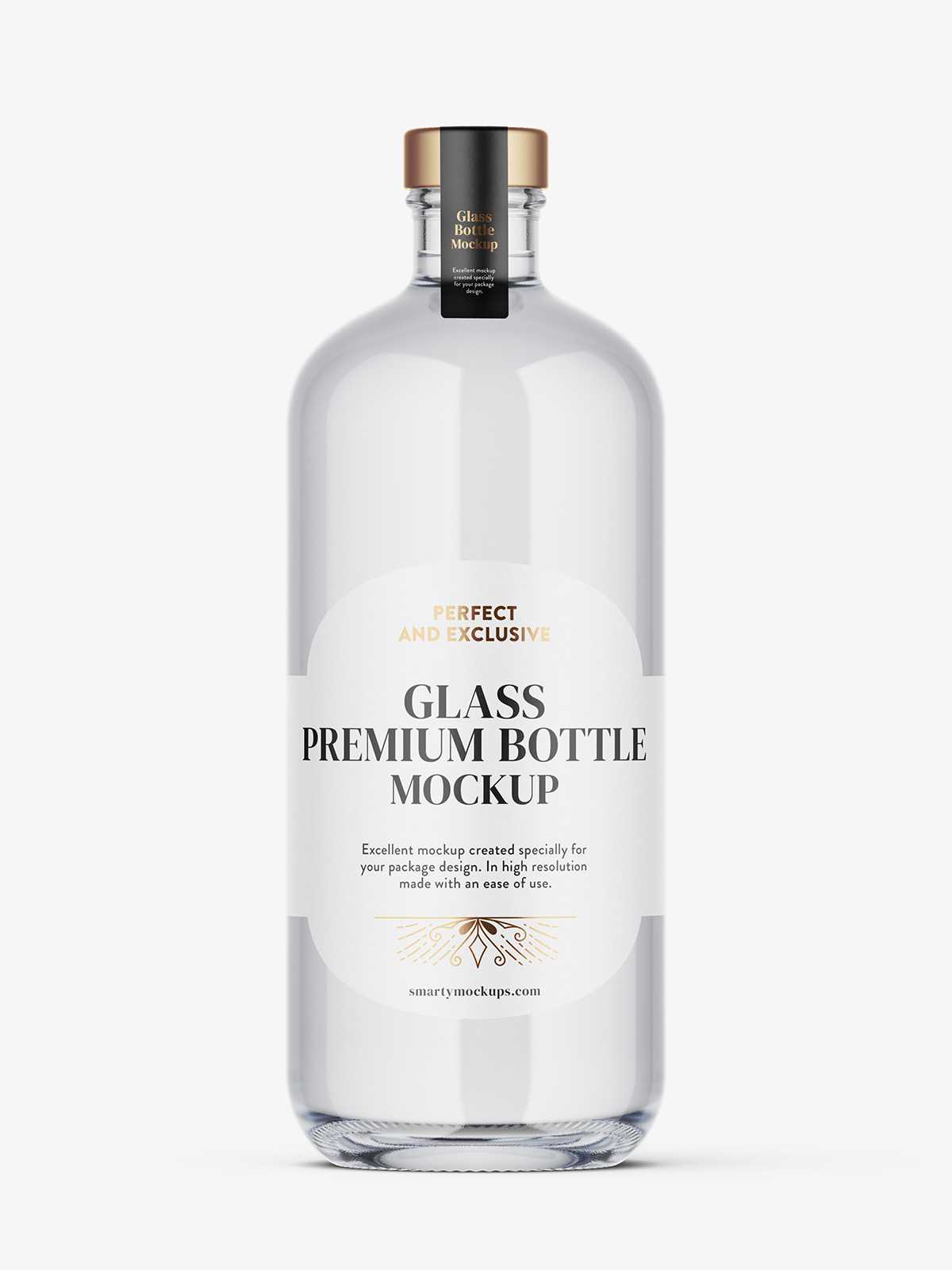 Clear spirit bottle mockup