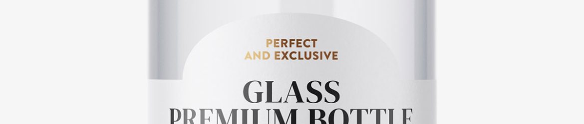 Clear spirit bottle mockup