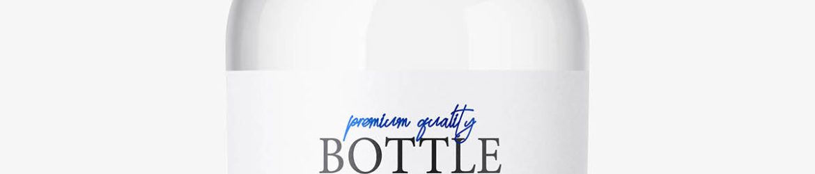 Clear spirit bottle mockup