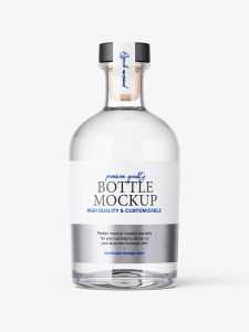 Clear spirit bottle mockup
