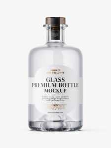 Clear spirit bottle mockup