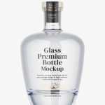 Clear spirits bottle mockup