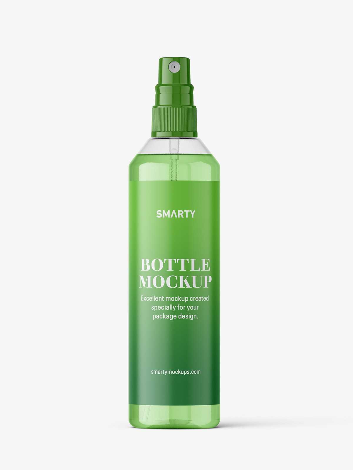 Clear spray bottle mockup