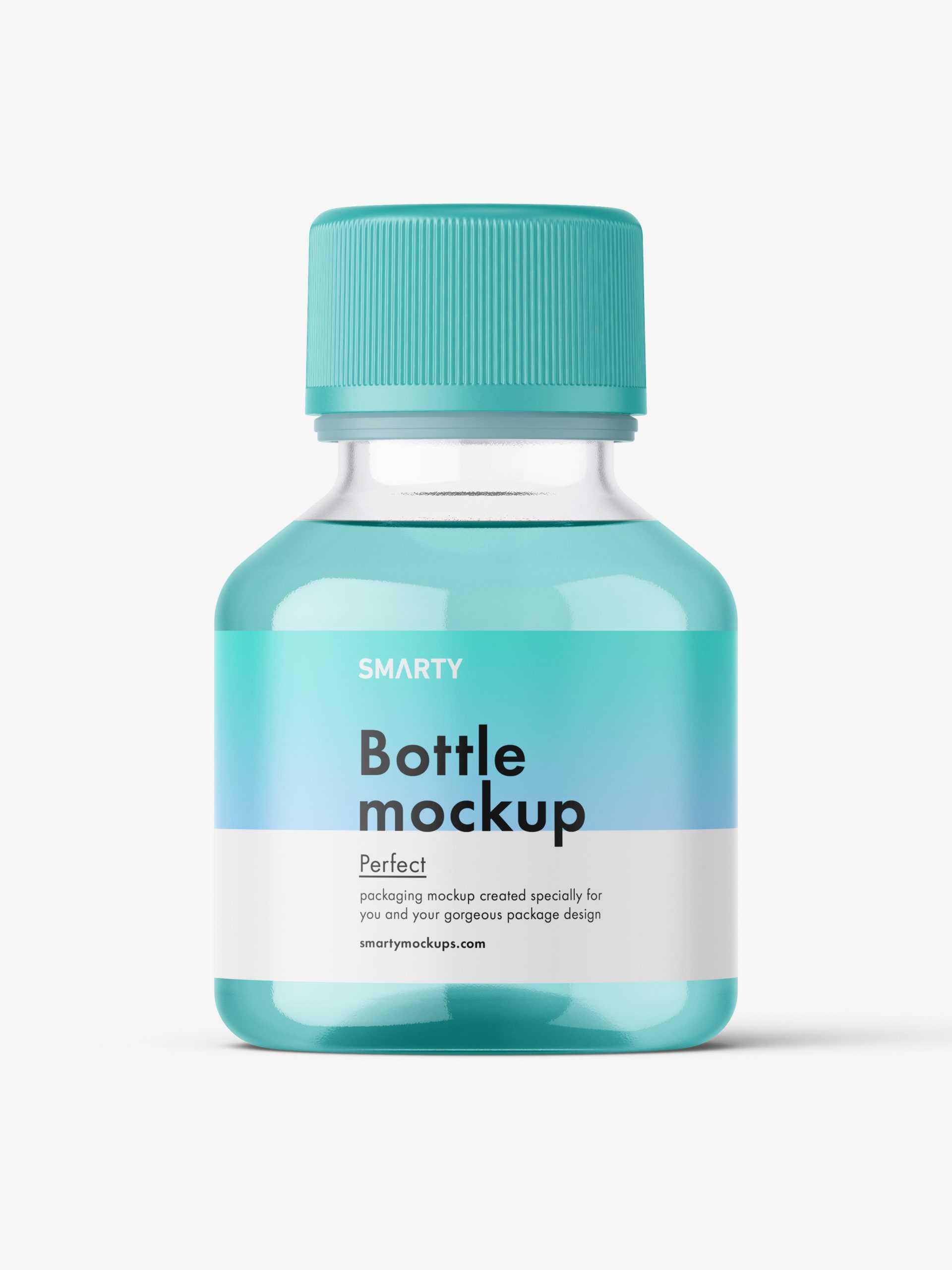 Clear syrup bottle mockup