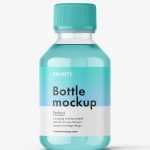 Clear syrup bottle mockup