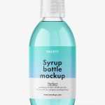 Clear syrup bottle mockup / 300 ml