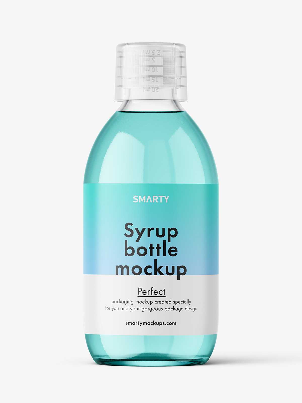 Clear syrup bottle mockup / 300 ml