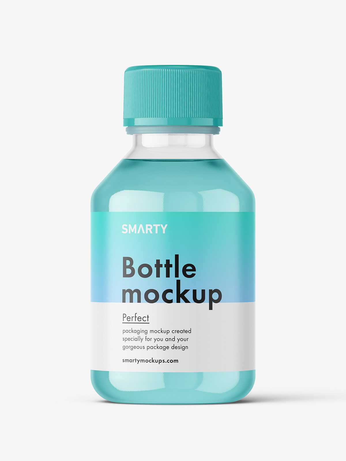 Clear syrup bottle mockup