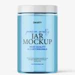 Clear tall jar mockup