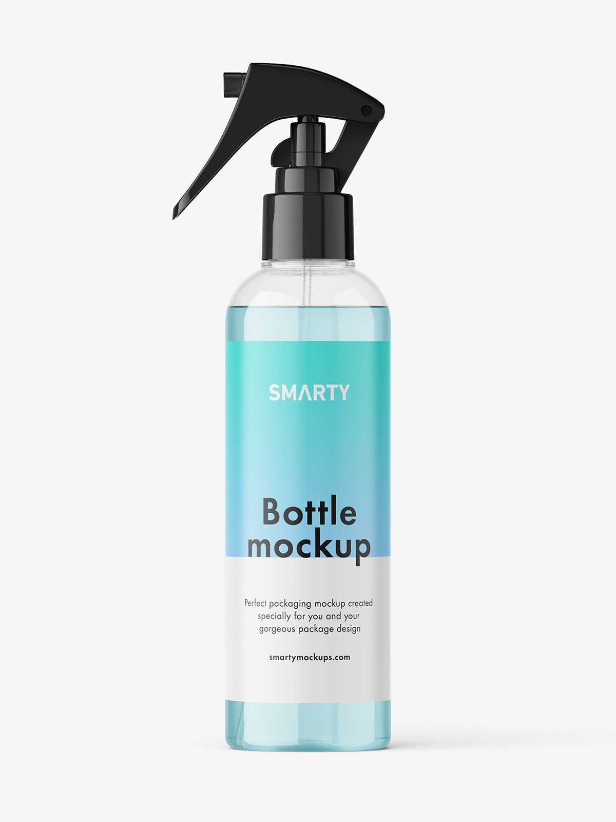 Clear trigger spray bottle mockup