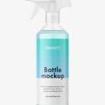 Clear trigger spray bottle mockup