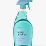 Clear trigger spray bottle mockup