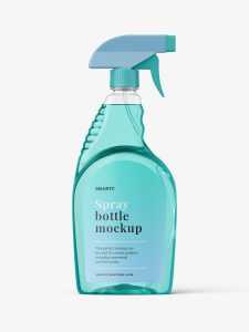 Clear trigger spray bottle mockup