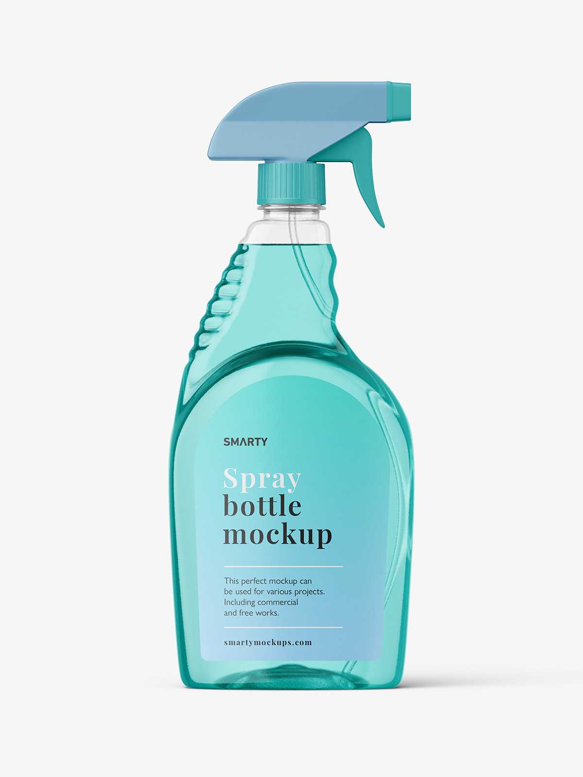 Clear trigger spray bottle mockup