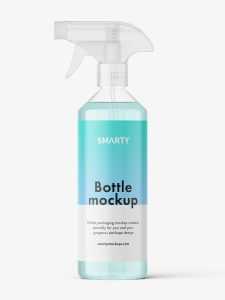 Clear trigger spray bottle mockup