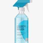 Clear trigger spray bottle mockup