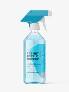 Clear trigger spray bottle mockup
