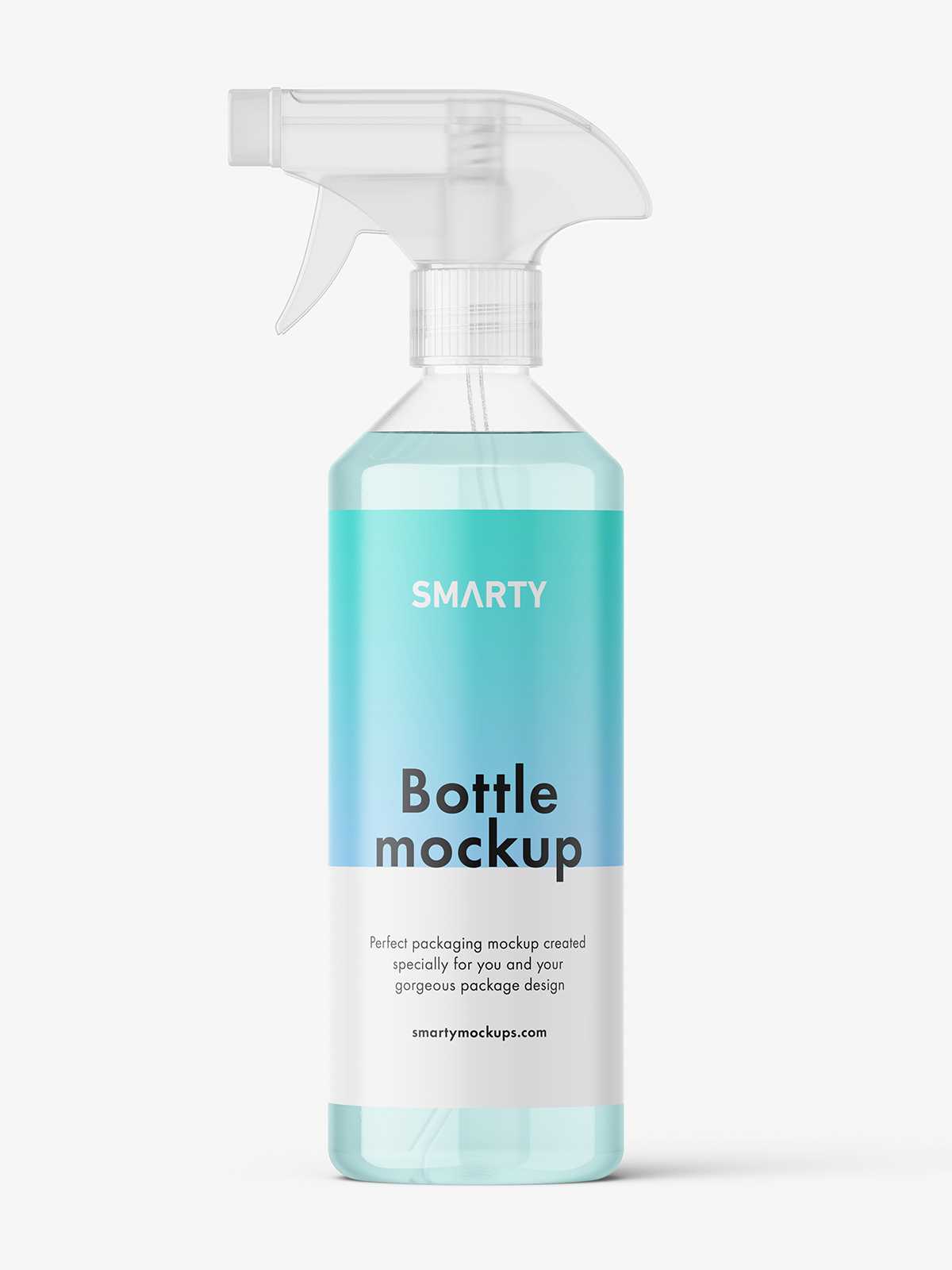 Clear trigger spray bottle mockup