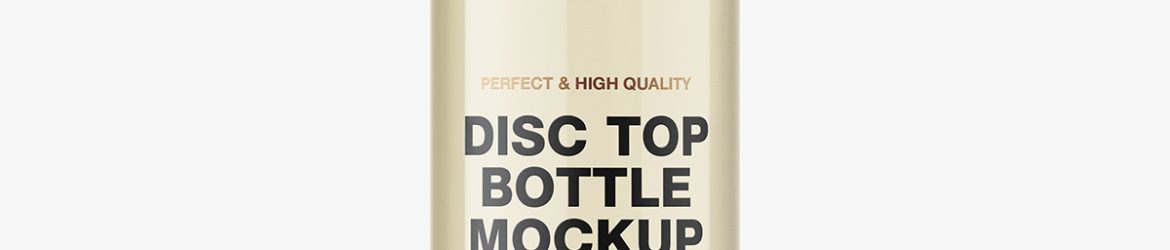 Clear wide disc cap bottle mockup