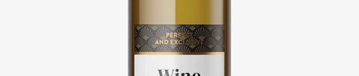 Clear wine bottle mockup