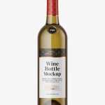 Clear wine bottle mockup