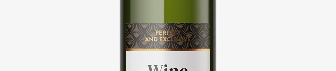 Clear wine bottle mockup