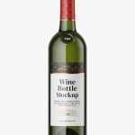 Clear wine bottle mockup