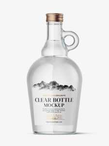 Clear wine jug mockup