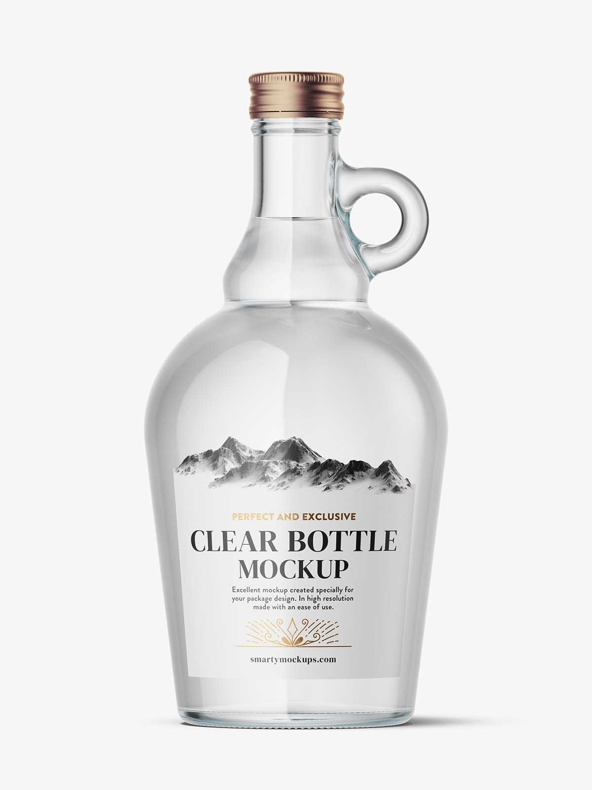 Clear wine jug mockup