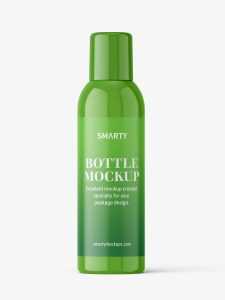 Closed aerosol bottle mockup / glossy