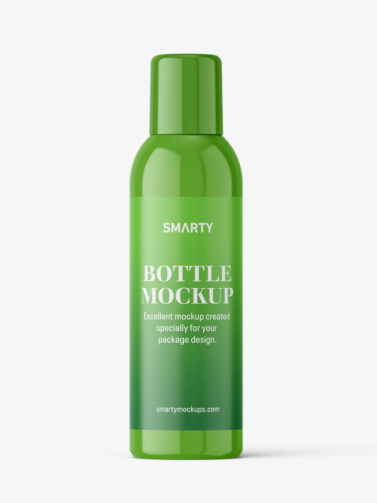 Closed aerosol bottle mockup / glossy