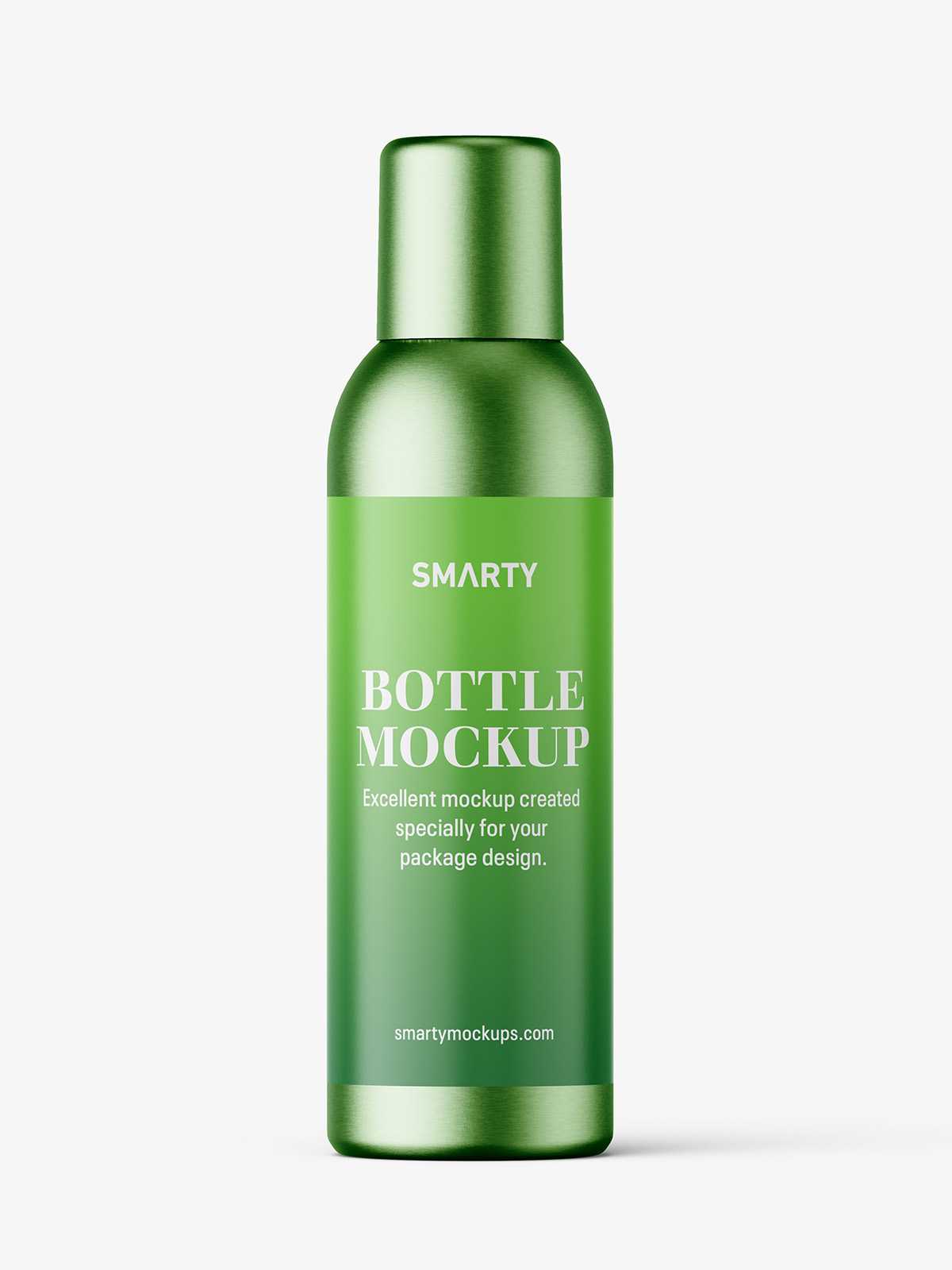 Closed aerosol bottle mockup / metallic