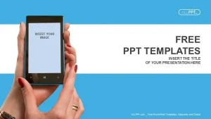 Closeup hand holding phone isolated PowerPoint Templates