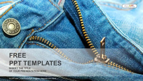 Closeup of zipper on jeans PowerPoint Template