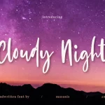 Cloudy Night Script Font - Fonte Grátis Cloudy Night Script Font