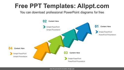 Clustered 3D Arrows PowerPoint Diagram