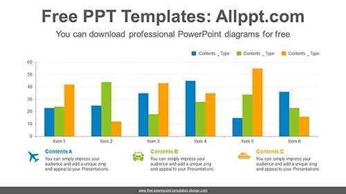 Clustered Bar Chart PPT Diagram