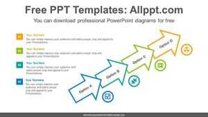 Clustered diagonal arrow PowerPoint Diagram Template