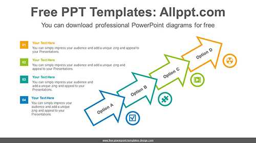 Clustered diagonal arrow PowerPoint Diagram Template