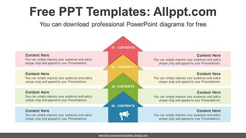 Clustered Rising Arrows PowerPoint Diagram