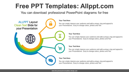 Clustered Semi Doughnut PPT Diagram