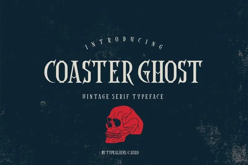 Coaster Ghost Vintage Font