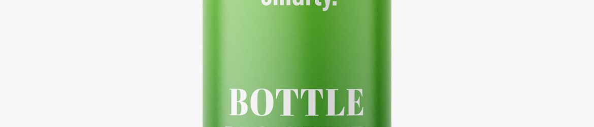 Cobalt bottle with pump mockup
