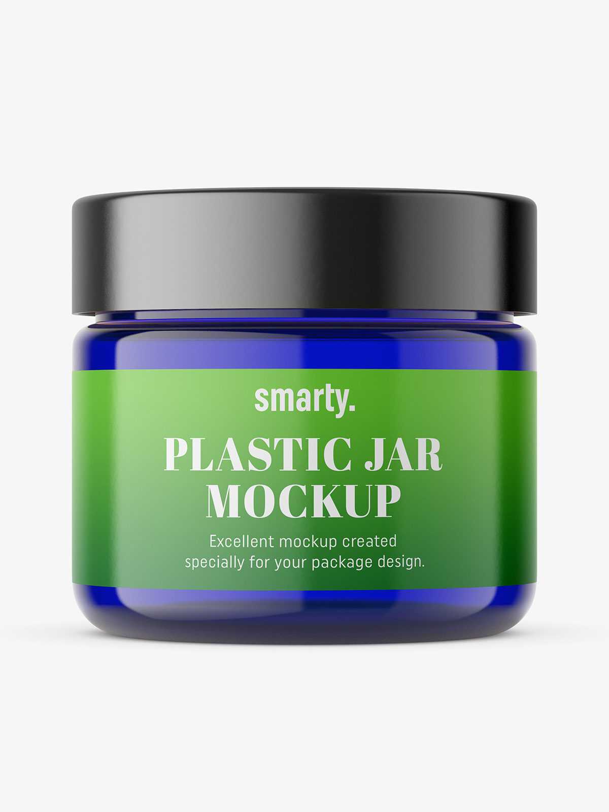 Cobalt glass jar mockup