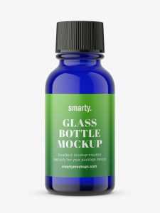 Cobalt pharmacy bottle mockup