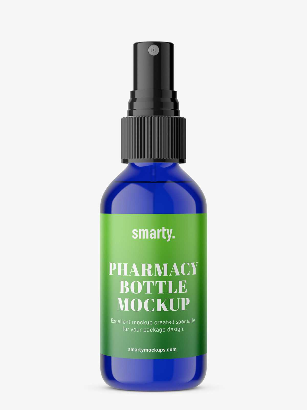 Cobalt spray bottle mockup