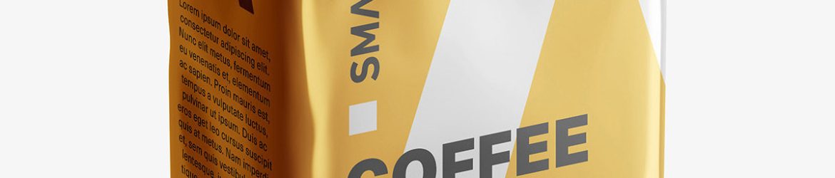 Coffee bag mockup / metallic